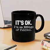 cheap Mugs &amp; Cups-Graphic Letters Daily Designer Retro Vintage Mug,Ceramic Funny Coffee Mug Black, Father&#039;s Day Gift 1.2oz/330ml