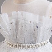 Kids Girls' Flower Girl Dress Party Dress Sequin Sleeveless Wedding Party Special Occasion Sequins Mesh Adorable Sweet Cotton Polyester Asymmetrical Party Dress Summer Spring Fall 4-13 Years White cheap Flower Girl's Dresses-Kids Girls' Flower Girl Dress Party Dress Sequin Sleeveless Wedding Party Special Occasion Sequins Mesh Adorable Sweet Cotton Polyester Asymmetrical Party Dress Summer Spring Fall 4-13 Years White