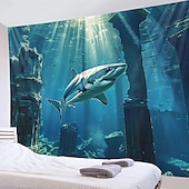 お買い得  オーシャンビーチのタペストリー-潜水艦キャビン海中タペストリー壁アート大型タペストリー壁画装飾写真の背景ブランケットカーテンホームベッドルームリビングルーム装飾