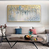 cheap Abstract Paintings-Gold Foil Teal Green painting hand painted 3D Texture Abstract Painting On Canvas for Livingroom Bedroom Oversize Large Luxury Gold painting Wall Art New Home Art Decor