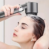economico Gadget bagno-Soffione doccia portatile pressurizzato nero da 1 pezzo, soffione doccia con uscita acqua regolabile in 3 modalità, soffione doccia massaggiante rotondo, hardware per il bagno, accessori per il bagno