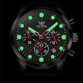 abordables Montres à quartz-Montres pour hommes Olevs 2024 Nouvelle Marque Chronographe Calendrier Indication 24 Heures Montre à Quartz Trois Yeux Six Aiguilles Étanche Montre de Sport pour Hommes