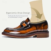 preiswerte Loafer aus hochwertigem Leder-Herren-Loafer aus hochwertigem Rindsleder mit glänzender Oberfläche und Kettendetail – formelle Abendschuhe für Business, Hochzeiten und besondere Anlässe