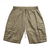 abordables Classique-Homme Short Cargo Short Cordon Taille elastique Multi poche Plein Vestimentaire Court Extérieur du quotidien Sortie Mode Classique Noir Jaune