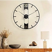 halpa Seinäkoristeet-ylellinen iso seinäkello moderni design hiljainen seinäkello kodin sisustus musta metalli kellot olohuoneen sisustus