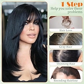 baratos Franjas-Topper de cabelo de 14 polegadas para mulheres com cabelos ralos, perucas toppers para cabelos ralos com franja, cobertura de base grande, topper de cabelo sintético, prendedores de cabelo, marrom