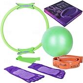 levne Antistresové pomůcky-jóga kruh šest kusů pilates kruh noha svorka pozice pás protiskluzová jóga dlouhý prst ponožky otevřené zadní latexové napínací kroužek