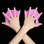 お買い得  家庭用品-2 個男性女性子供シリコーン水泳プールスポーツプロフェッショナルトレーニング水泳ハーフフィンガーハンドフィン水かき手袋パドル機器