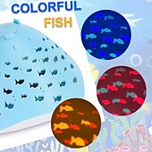 お買い得  水中ライト-スイミングフローティングプールライト、水中 LED プールライト 海の魚のパターン 電池式 RGB 色変化 水中プールライト 池 温水浴槽 風景装飾 子供の誕生日プレゼント 1/2 個