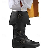 cheap Footwear-Retro Vintage Medieval Renaissance Shoes Flat Jazz Boots Ren Faire Pirate Viking Crusader Men&#039;s Celtic Pirate Halloween Carnival Masquerade LARP Ren Faire Adults Shoes