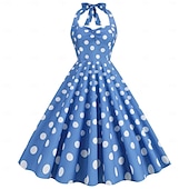 cheap Dresses-Retro Vintage 1950s Rockabilly Dress Swing Dress Polka dots Women&#039;s Carnival Masquerade Daily Wear Bachelorette Party Adults Dress Homecoming Dresses
