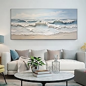 preiswerte Landschaftsgemälde-Manuell Handgemacht Hang-Ölgemälde Handgemalte Horizontales Panorama Abstrakt Landschaft Modern Realismus Ohne Innenrahmen (ohne Rahmen)