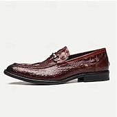 levne Prémiové kožené mokasíny-pánské mokasíny s krokodýlím vzorem z pravé kůže s kovovým kouskem – luxusní slip-on společenské boty pro podnikání, svatby a formální příležitosti