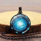 abordables Articles de fête-Collier pendentif stargate atlantis time pour femmes, cent bijoux d&#039;appariement, chaîne de pull rétro