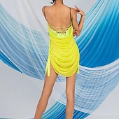 abordables robe de compétition-Danse latine Vêtements de danse exotiques Danse de la salsa latine Robe Gland Femme Utilisation Usage quotidien Sans Manches Térylène