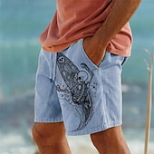 economico Vacanza-Per uomo Teschi Costumi da pirata Pantaloncini Pantaloncini estivi Pantaloncini da spiaggia Vita normale Hawaiano Informale Esterno Per eventi Per uscire A cordoncino Vita elastica Stampa progettista