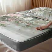 Недорогие Простыни и наволочка-Комплект простыней с весенним цветочным узором, ультрамягкие дышащие шелковистые простыни с глубокими карманами, простыни из 100% хлопка, 3 предмета, размер Queen King Size