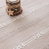 cheap Table Runners-Boho Table Runner for Home Decor 72 Inches Long Farmhouse Rustic Table Runner Cream &amp; Brown Macrame Table Runner with Tassels for Dining Living Room Bedroom Decor Bridal Shower