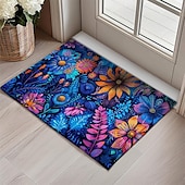 cheap Doormats-Pointillism Flowers Doormat Floor Mats Washable Rugs Kitchen Mat Non-Slip Oil Proof Rug Indoor Outdoor Mat Bedroom Decor Bathroom Mat Entrance Rug