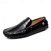 preiswerte Herrenpantoletten &amp; -slipper-Herren Loafer &amp; Slip On Mokkasin Penny Loafers Loafer fahren Wanderschuhe Geschäftlich Brautkleider schlicht Britischer Gentleman PU Rutschfest Halbschuhe Schwarz Weiß Gelb Herbst