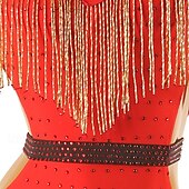 levne Oblečení na latinskoamerické tance-Latinské tance Šaty Třásně Křišťály / Bižuterie Dámské Výkon Bez rukávů Spandex