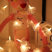 abordables Guirlandes lumineuses à piles-Guirlande lumineuse féerique en fibre optique 1.5m 10led/3m 20led, fleur artificielle décorative, guirlande lumineuse à piles, décoration de fête, salle de mariage, décor de jardin