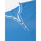 olcso Alkalmi Henley póló-Férfi Póló Gofri Henley ing Henley ing Tee Top Hosszú ujjú ing Színes Henley Utca Vakáció Hosszú ujj Kollázs Ruházat Divat Dizájn Alap