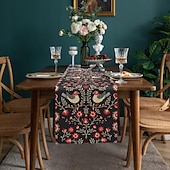 baratos Toalhas de Aparador-Inspirado em william morris arte estilo impressão corredor de mesa estilo country, decoração de mesa de jantar de cozinha, corredores de mesa de decoração de impressão para interior ao ar livre casa