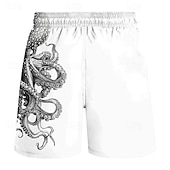 abordables Impression océan-Homme Animal Pieuvre Caleçons de Bain Surf Boardshort short de bain Taille médiale Vacances Hawaïen Style complexe Vacances Plage Cordon avec doublure en maille Taille elastique Designer Vêtement