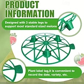 preiswerte Zubehör für die Pflanzenpflege-10er-Pack Pflanzen-Melonenstützen, Käfige, Wiegen, Rankgitter für Wassermelone, Melone, Kürbisse, Erdbeeren – vermeidet Bodenfäule – wiederverwendbar (runde Wassermelonenstütze)