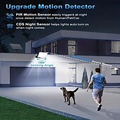 abordables Farolas-1 foco solar de 228 LED para exteriores, luces solares de pared divididas, sensor de movimiento, 3 modos de iluminación desde el anochecer hasta el amanecer, lámpara de pared impermeable IP65 con control remoto.
