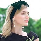 preiswerte Hochzeit Kopfschmuck-Stirnbänder, Hüte, Kopfbedeckung, Samt-Schlapphut, Turbane, Hochzeit, Teeparty, niedliche Hochzeit mit Schleife, Kopfschmuck, Kopfbedeckung