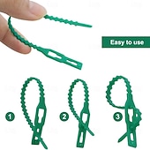 economico Giardinaggio-Fascette per piante regolabili da 100 pezzi, cravatte per piante da giardino, per piantare attrezzi da giardino flessibili