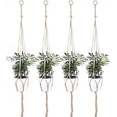 economico Decorazioni da parete-1pc cesto appeso per piante da giardinaggio con borsa a rete per vaso di fiori corda di iuta sospensione fioriera vaso di fiori fatto a mano borsa a rete cestini per piante fatti a mano
