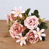 economico Il signor e la signora matrimonio-2 pezzi simulati di rosa artificiale palla crisantemo decorazione della casa ornamenti di fiori artificiali oggetti di scena di nozze fiori artificiali