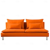 abordables Housse de canapé-Housse de section 3 places 100% coton couleur uniforme housses matelassées 8 pièces ensemble de housse de futon
