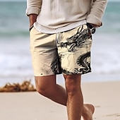 baratos Animais &amp; Aves-Homens Dragão Calção Justo de Natação Shorts de Natação Bermuda de Surf Cintura Média Férias Havaiana Estilo resort Férias Feriado Praia Com Cordão com forro de malha Cintura elástica Designer Roupa