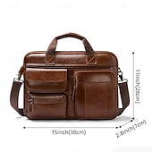 economico Borselli da uomo-Per uomo Borsa a tracolla Valigetta Porta computer Borsa a tracolla Cuoio Ufficio Cerniera Regolabile Massima capacità Duraturo Tinta unica Nero