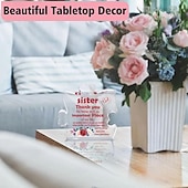 tanie Posągi-wyjątkowa akrylowa ozdoba w kształcie puzzli dla Twojej siostry, idealny inspirujący prezent na urodziny, święta, dekoracje stołu i wystrój domu