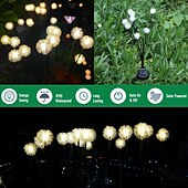 tanie Oświetlenie krajobrazowe-2 szt. Słoneczna huśtawka ogrodowa zasilana energią słoneczną światło mniszka lekarskiego 6/8 diod led na zewnątrz ip65 wodoodporne oświetlenie patio ścieżka krajobraz chodnik na zewnątrz lampa dekoracyjna