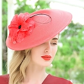 economico Cappelli per feste-fasce cappelli copricapo bombetta in fibra / cappello a cloche cappello di paglia cappello da sole matrimonio tea party matrimonio elegante con copricapo laterale in pizzo copricapo
