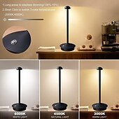 cheap Table Lamps-Rechargeable Mushroom Table Lamp, Portable Wireless Touch Desk Lamp, LED Night Light with Dimmable Brightness for Living Room, Home Office, Restaurant