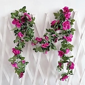 abordables Monsieur et Madame Mariage-fleurs simulées fleurs artificielles fleurs en soie vigne vignes climatisation conduites d&#039;eau arches de mariage décorations sinueuses rose vignes