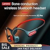 Χαμηλού Κόστους Αθλητικά ακουστικά-lenovo x3 pro bone αγωγιμότητα ακουστικά ασύρματα ακουστικά bt5.3 εργονομικά ελαφριά εργονομικά αδιάβροχα ακουστικά ip56