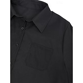billiga midi svart klänning-skjortklänning för kvinnor fritidsklänning skiftklänning midiklänning utomhus vinterklänning daglig polyester elegant ledig skjortkrage ficka rullad manschett långärmad sommar vinter höst vår 2023 lös passform röd
