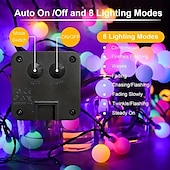abordables Guirlandes solaires-Guirlande lumineuse solaire à LED, 8 modes d&#039;éclairage, 30/50/100 LED, lumières imperméables extérieures pour vacances, cour, pelouse, jardin, balcon, mariage, camping, décoration de fête