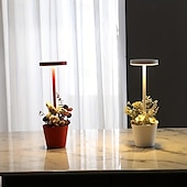 cheap Table Lamps-Cordless Table Lamp  with Flower Basket Design  3-Levels Brightness Stepless Dimming Table Light Rechargeable Battery Powered LED Desk Lamp for Restaurant/Home/Patio