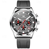 abordables Montres à quartz-Montres pour hommes Olevs 2024 Nouvelle Marque Chronographe Calendrier Indication 24 Heures Montre à Quartz Trois Yeux Six Aiguilles Étanche Montre de Sport pour Hommes