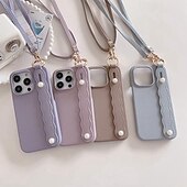 cheap iPhone Cases-Phone Case For iPhone 16 iPhone 15 Pro Max Plus iPhone 14 13 12 11 Pro Max Plus Mini SE for Women Girl with Stand Holder with Lanyard with Wrist Strap Retro TPU PU Leather