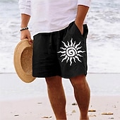 cheap Holiday-Men&#039;s Indian Culture Shorts Summer Shorts Beach Shorts Mid Waist Hawaiian Casual Holiday St. Patrick&#039;s Day Drawstring Elastic Waist Print Designer Clothing Apparel